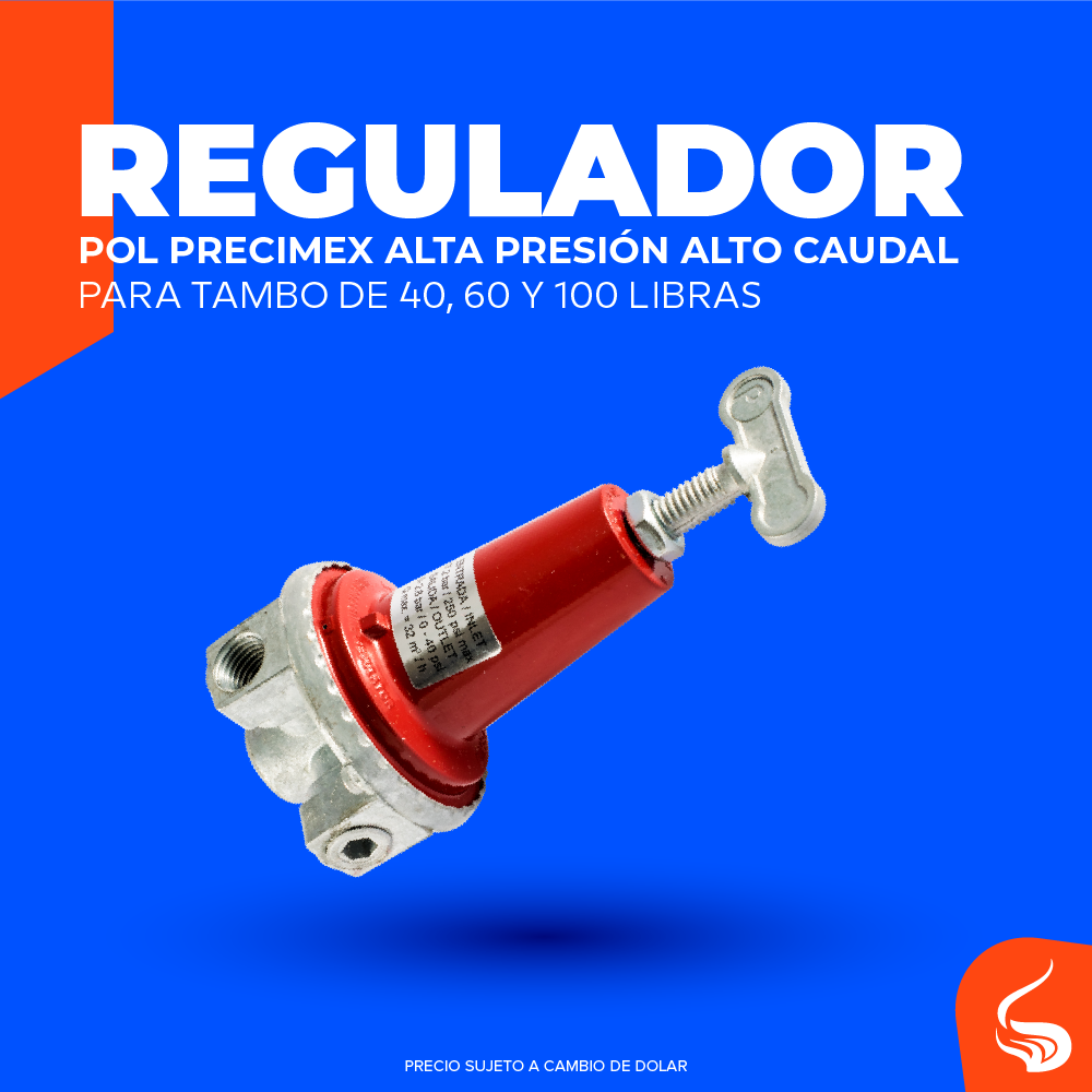 Regulador Pol Precimex de Alta Presión, Alto Caudal